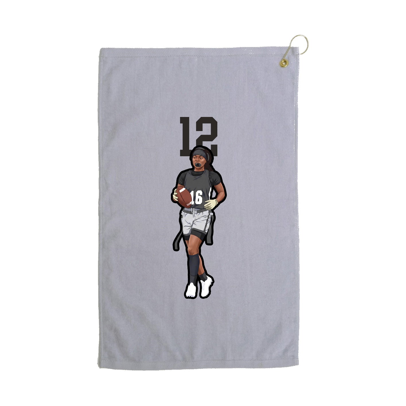 Golf Towel — Number Top in Grey