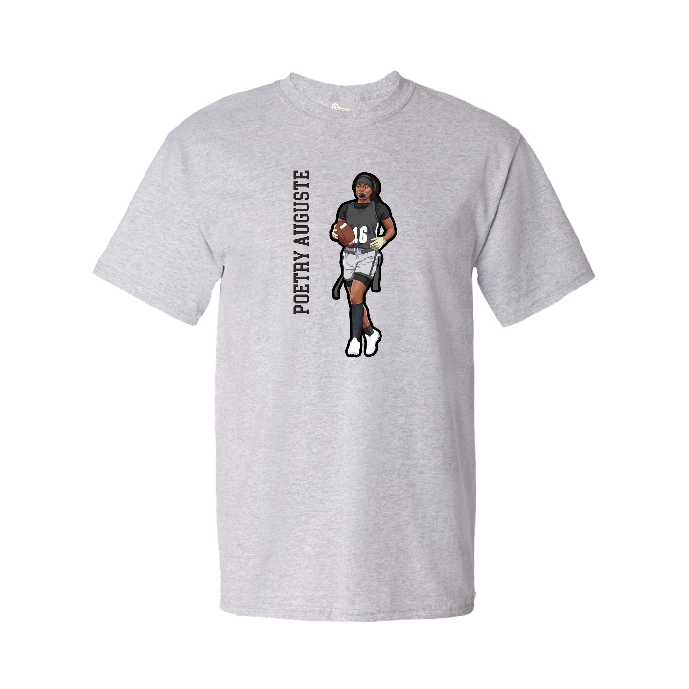 Youth Tee — Name Vertical in Grey