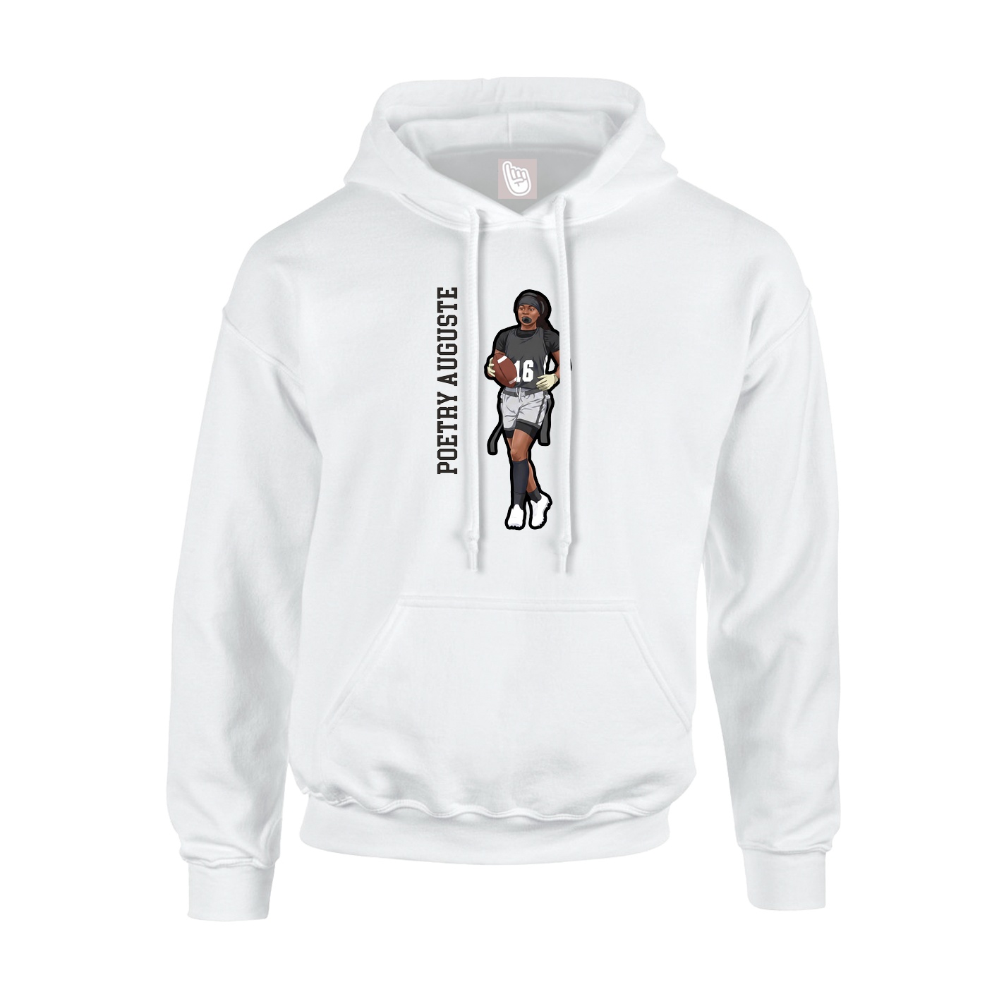 Hoodie — Name Vertical in White
