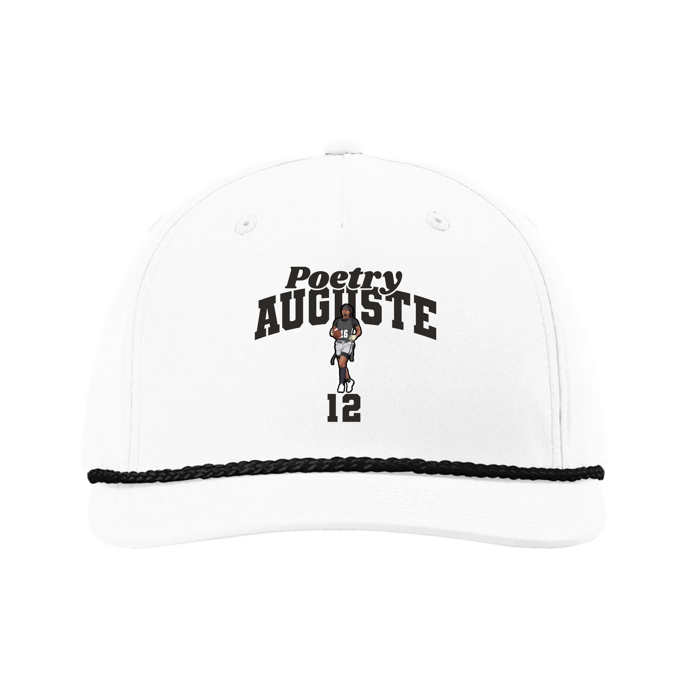 Five-Panel Classic Rope Cap — Signature Arch in White