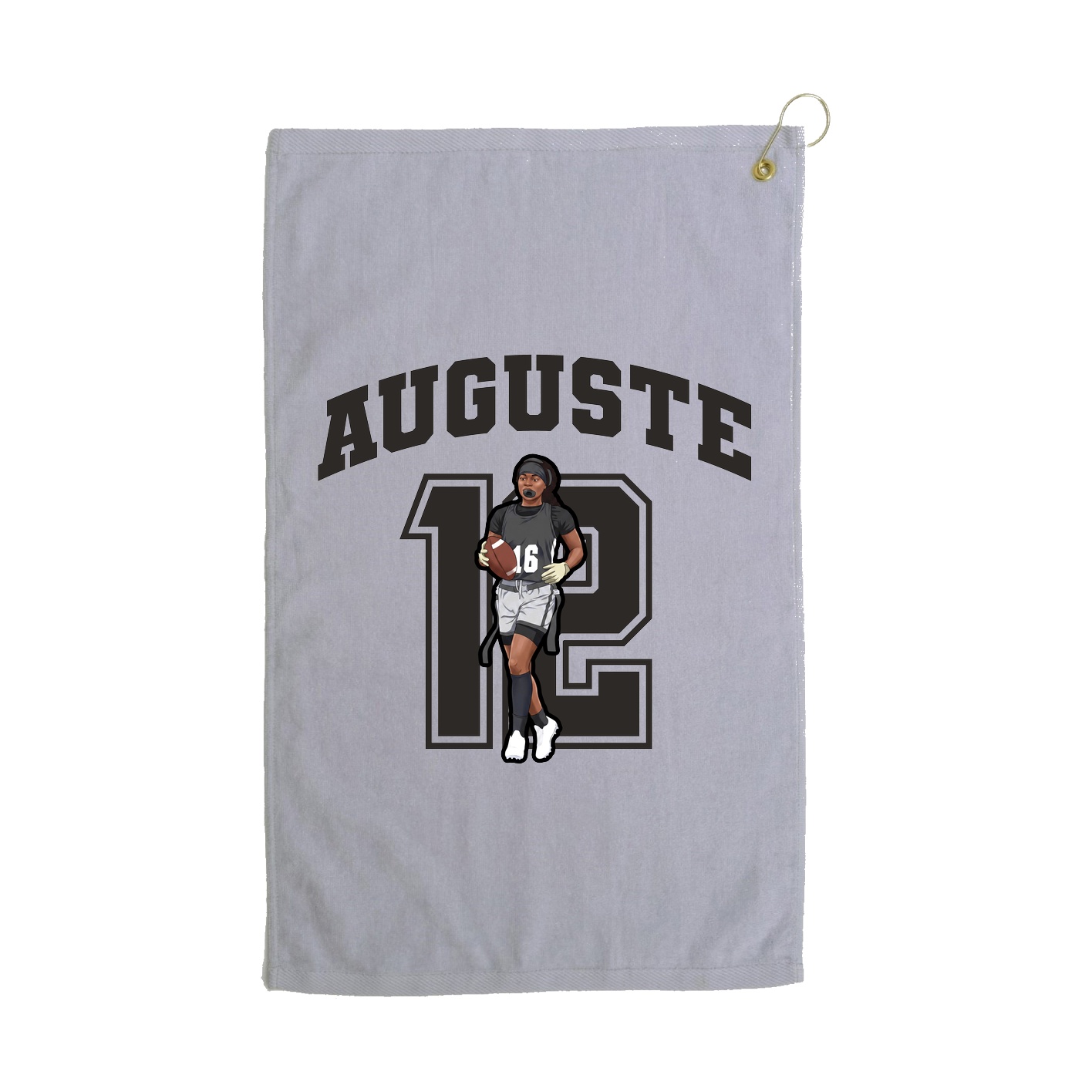 Golf Towel — Number in Grey