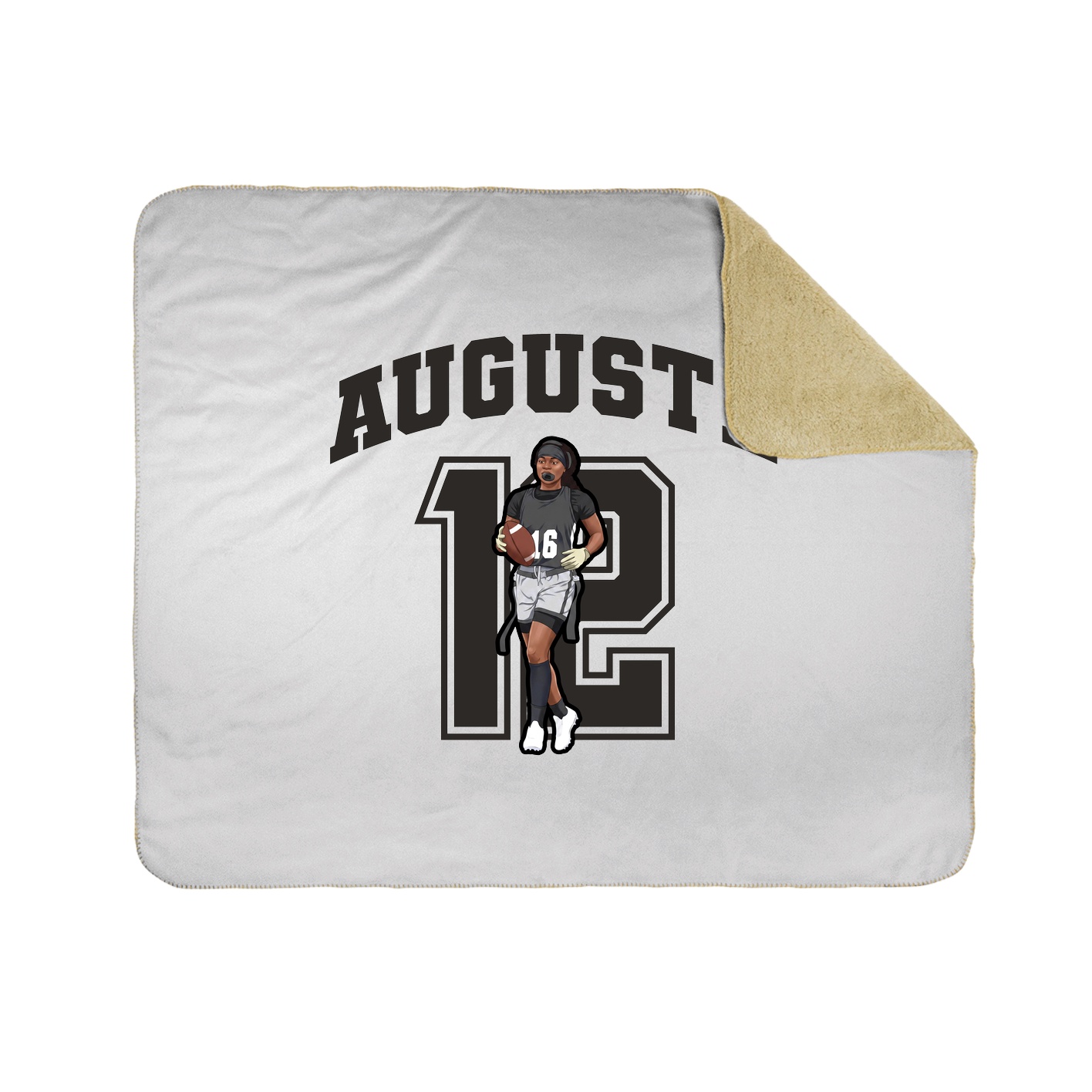 Throw Blanket — Number in White