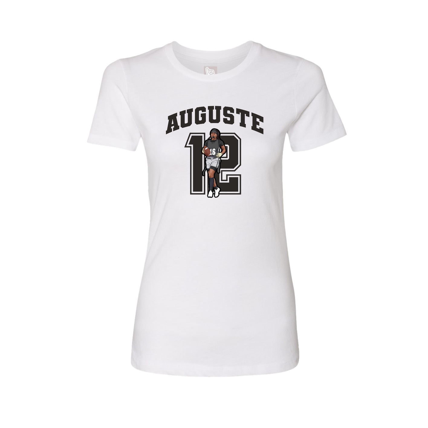 Fitted Women's Tee — Number in White