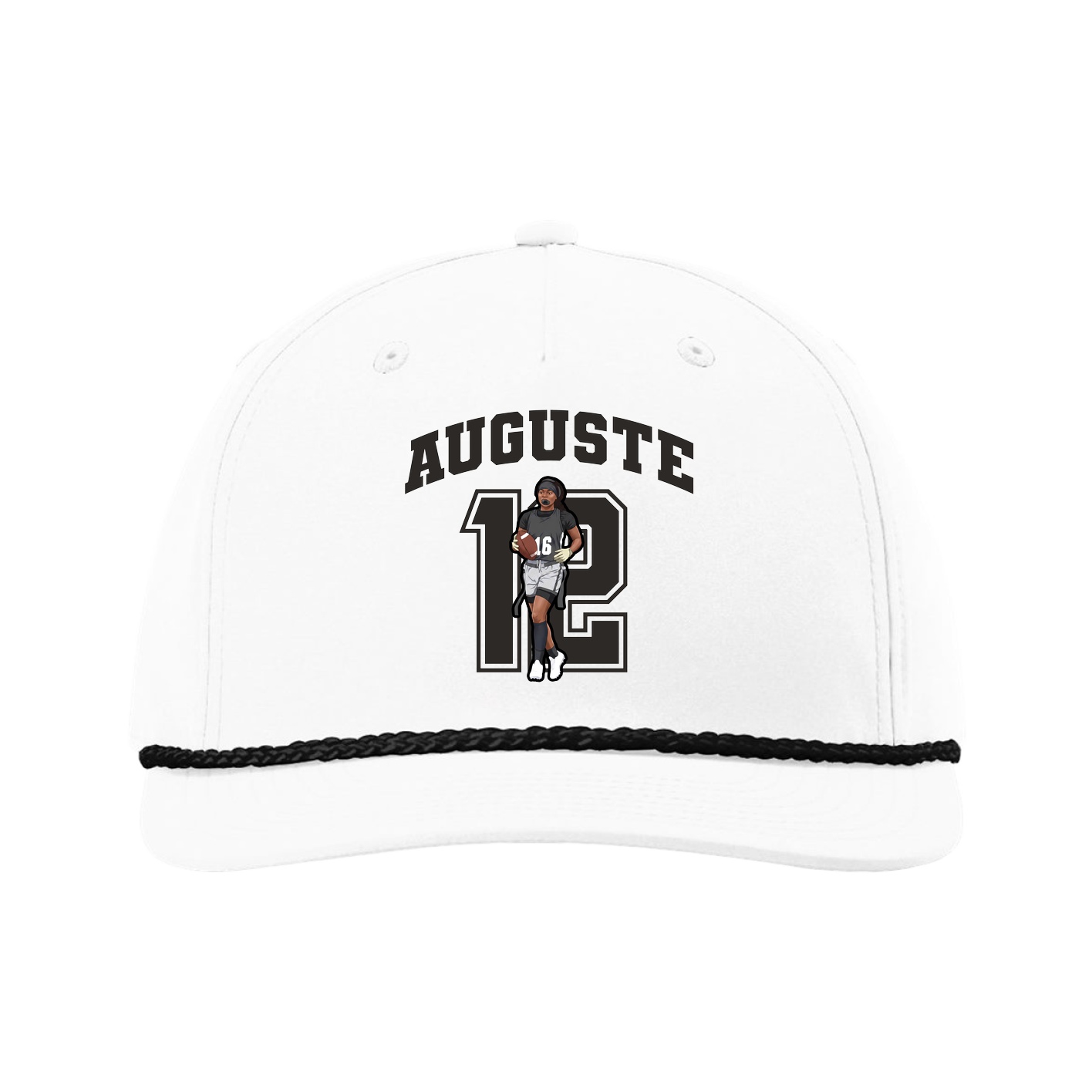Five-Panel Classic Rope Cap — Number in White