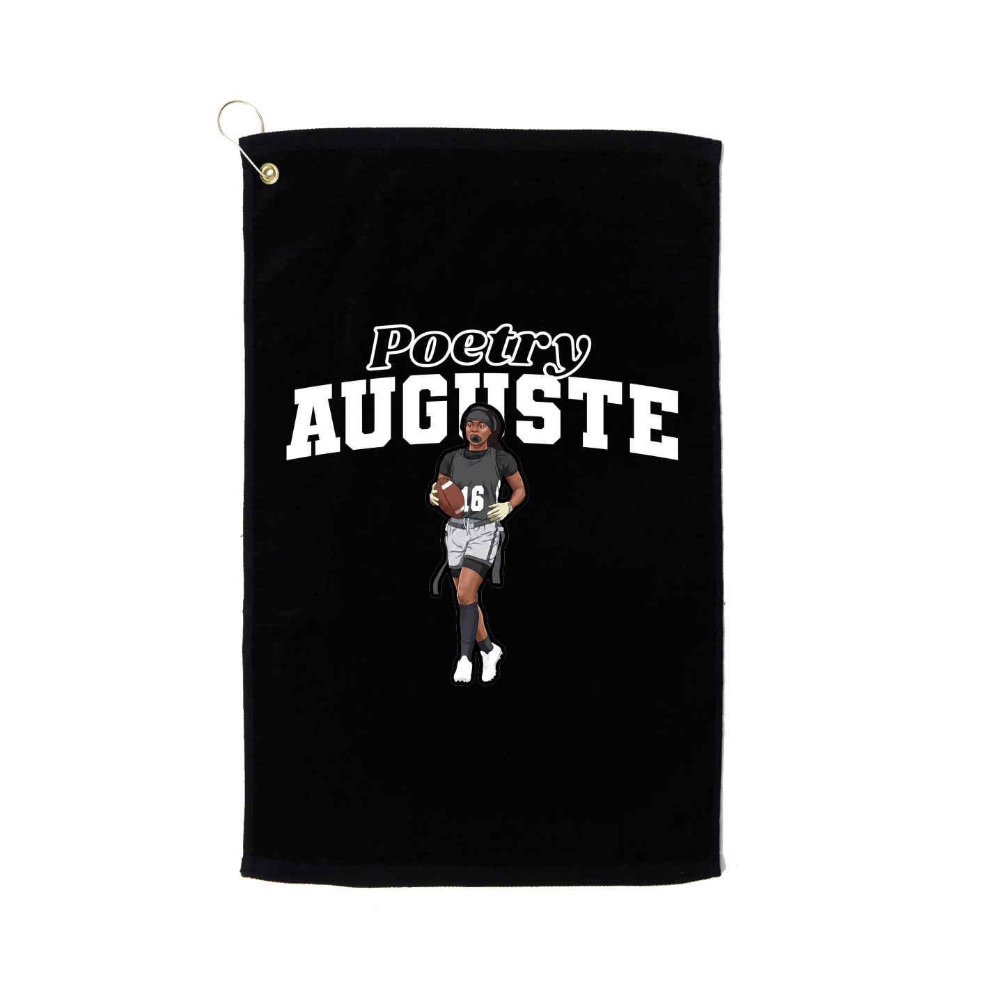 Golf Towel — Name Arch in Black