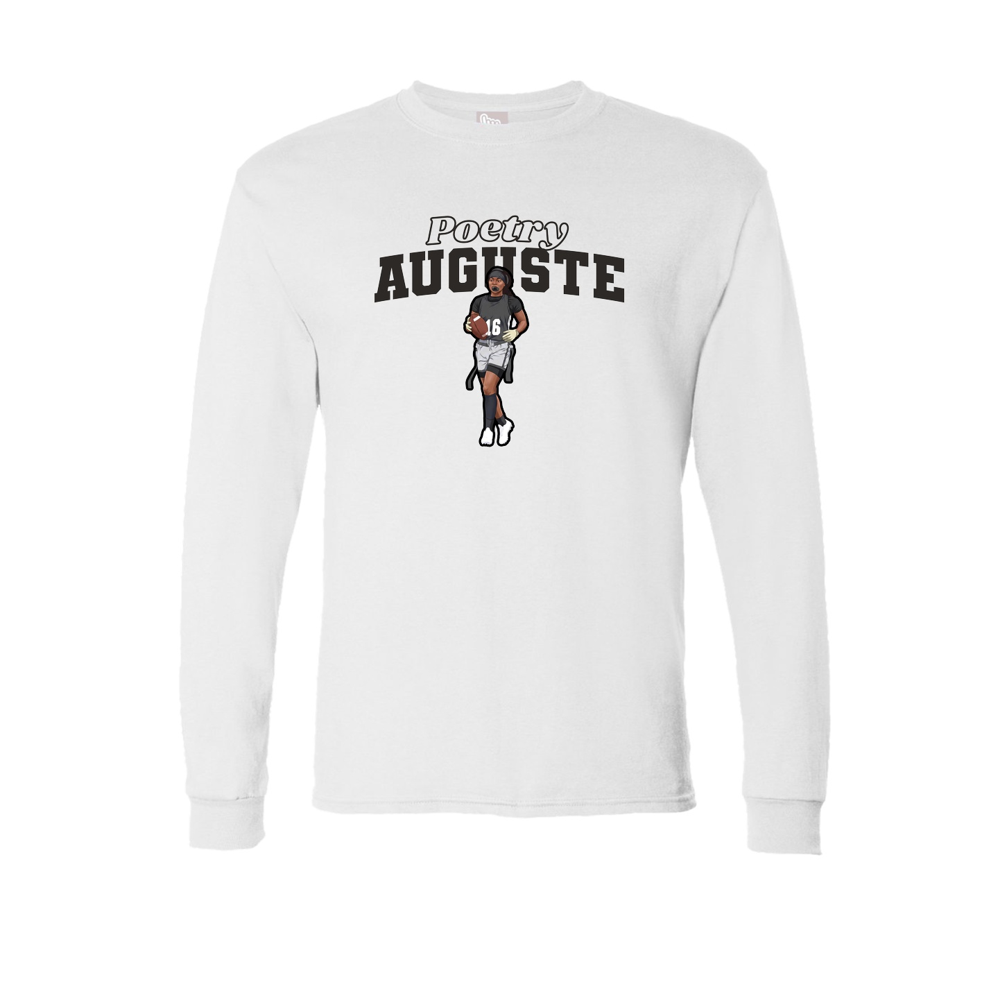 Long Sleeve Tee — Name Arch in White