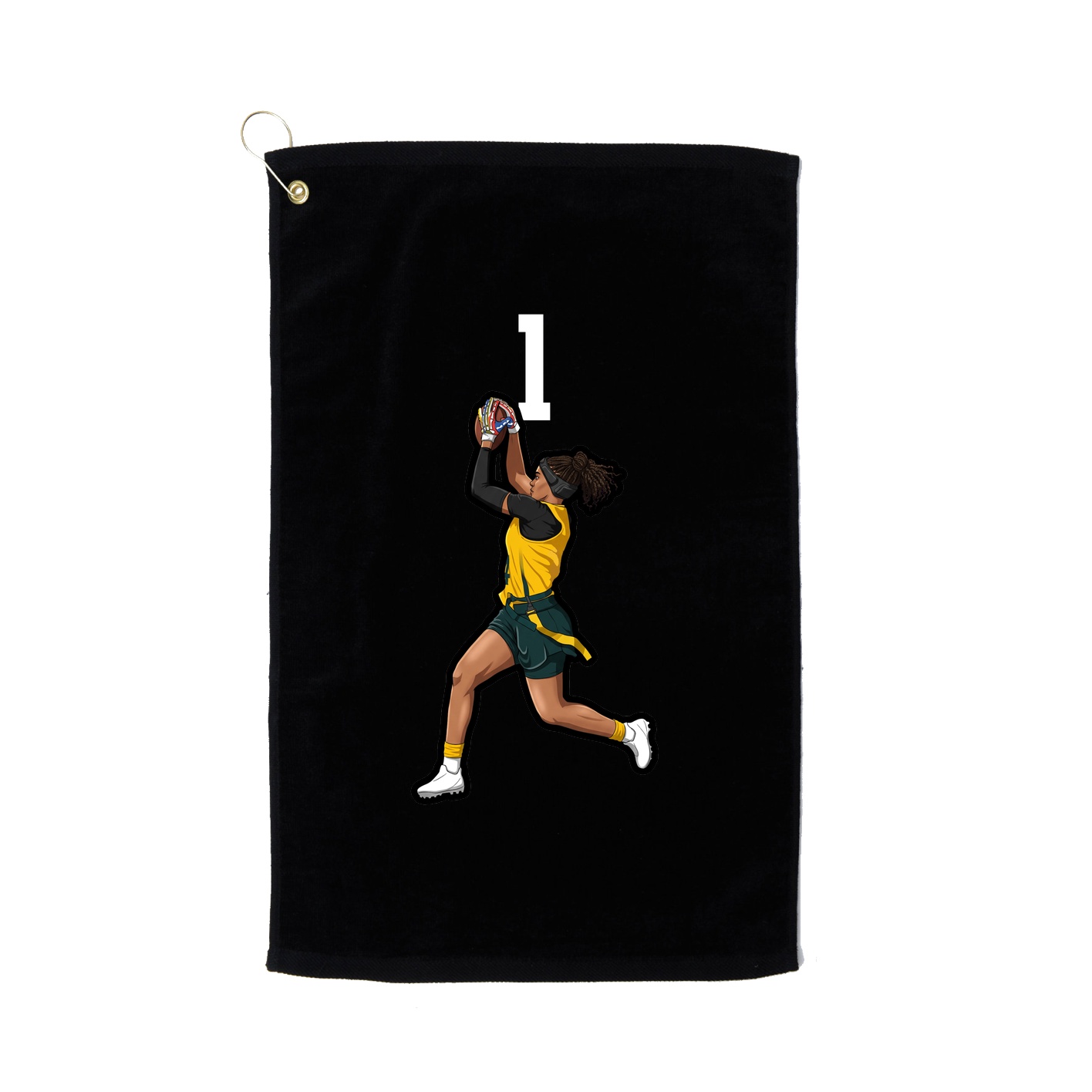 Golf Towel — Number Top in Black