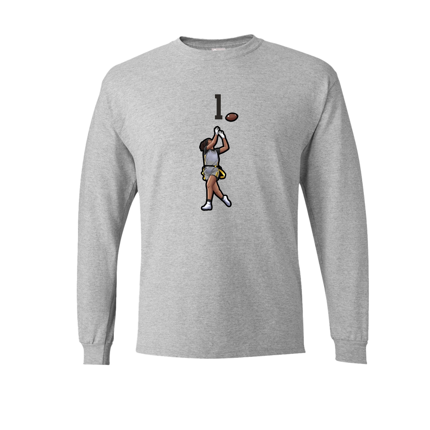 Long Sleeve Tee — Number Top in Grey