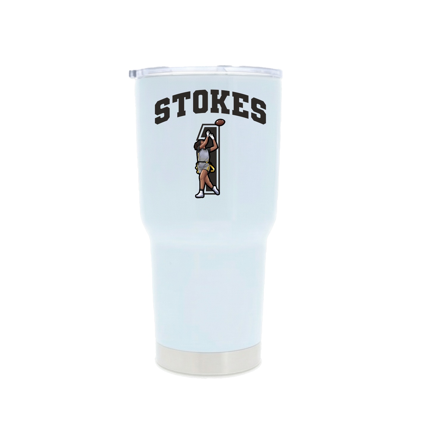 30oz Stainless Steel Tumbler — Number in White