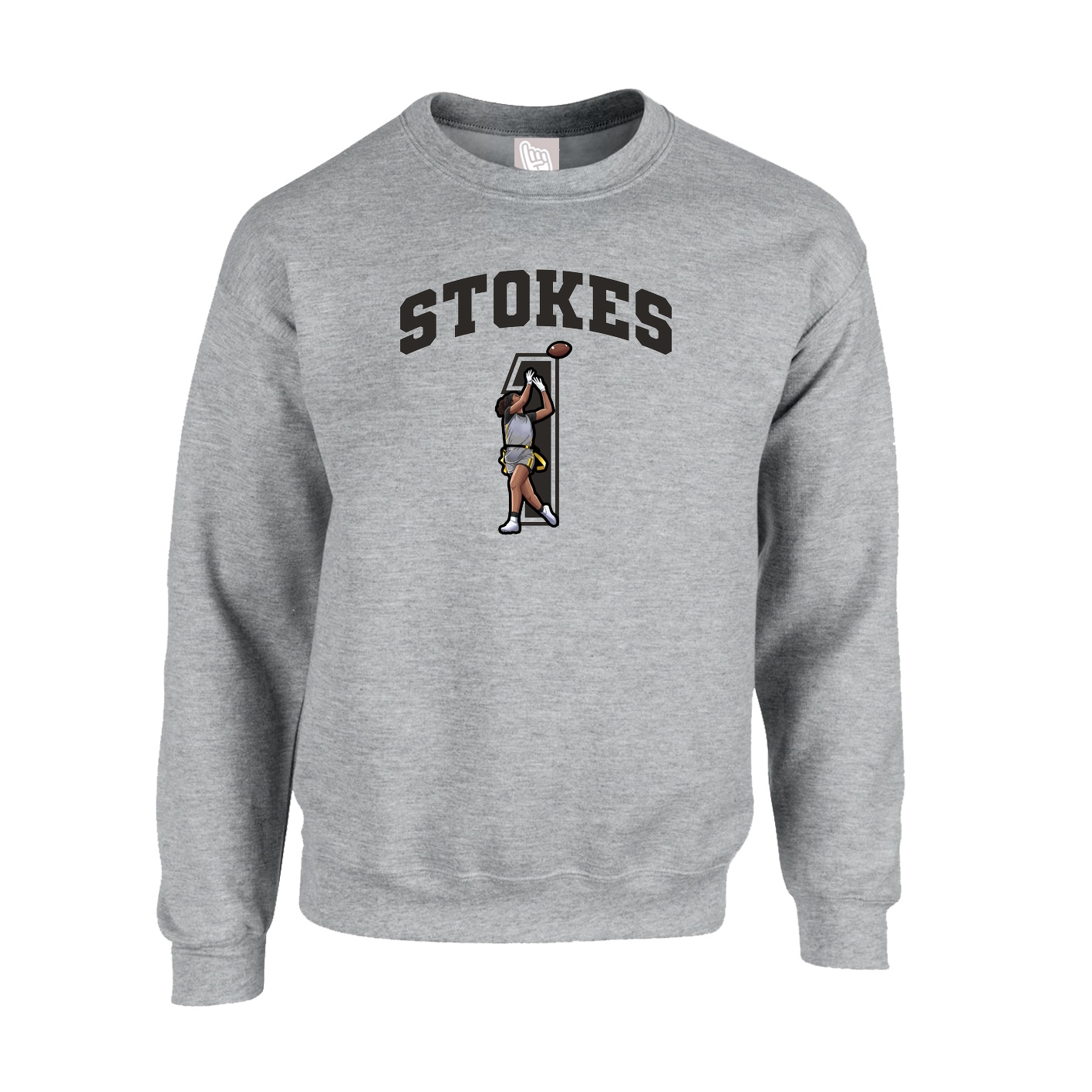 Fleece Crew — Number in Grey