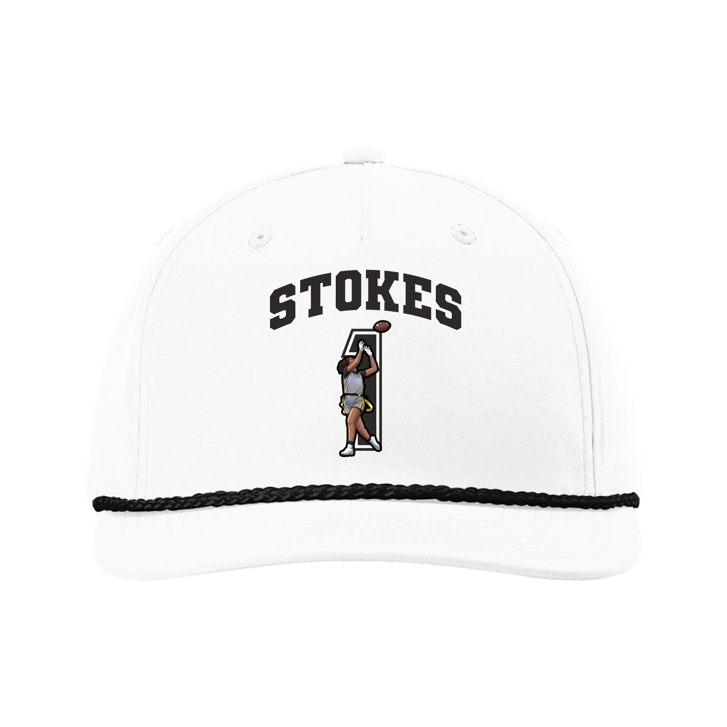 Five-Panel Classic Rope Cap — Number in White