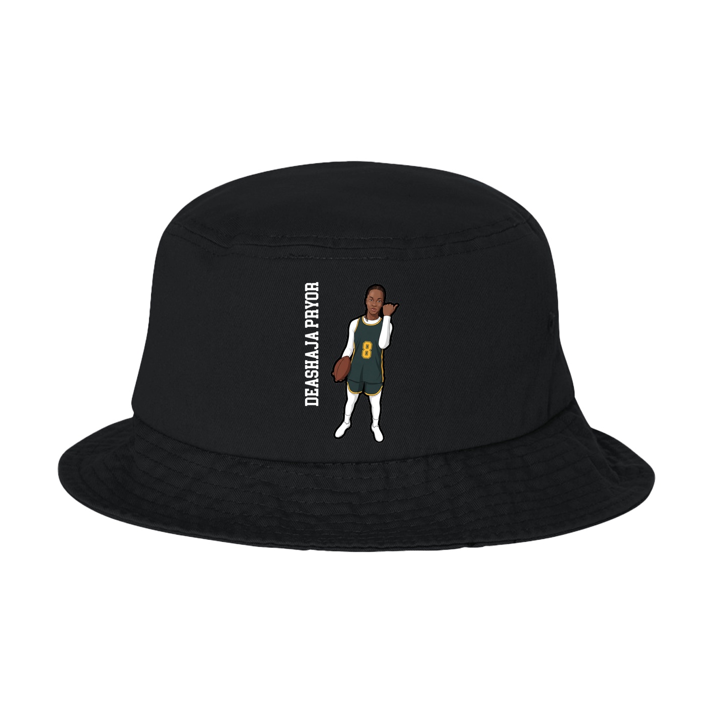 Bucket Cap — Name Vertical in Black