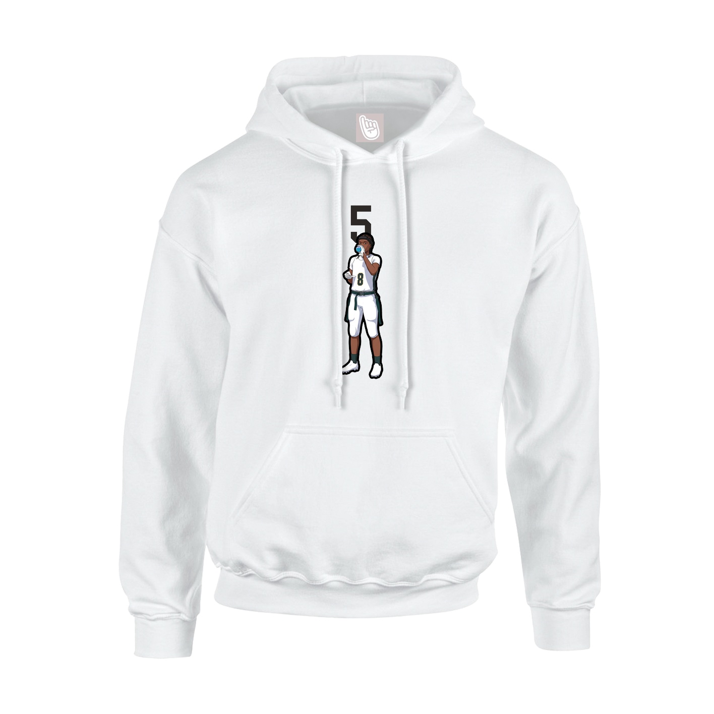 Youth Hoodie — Number Top in White