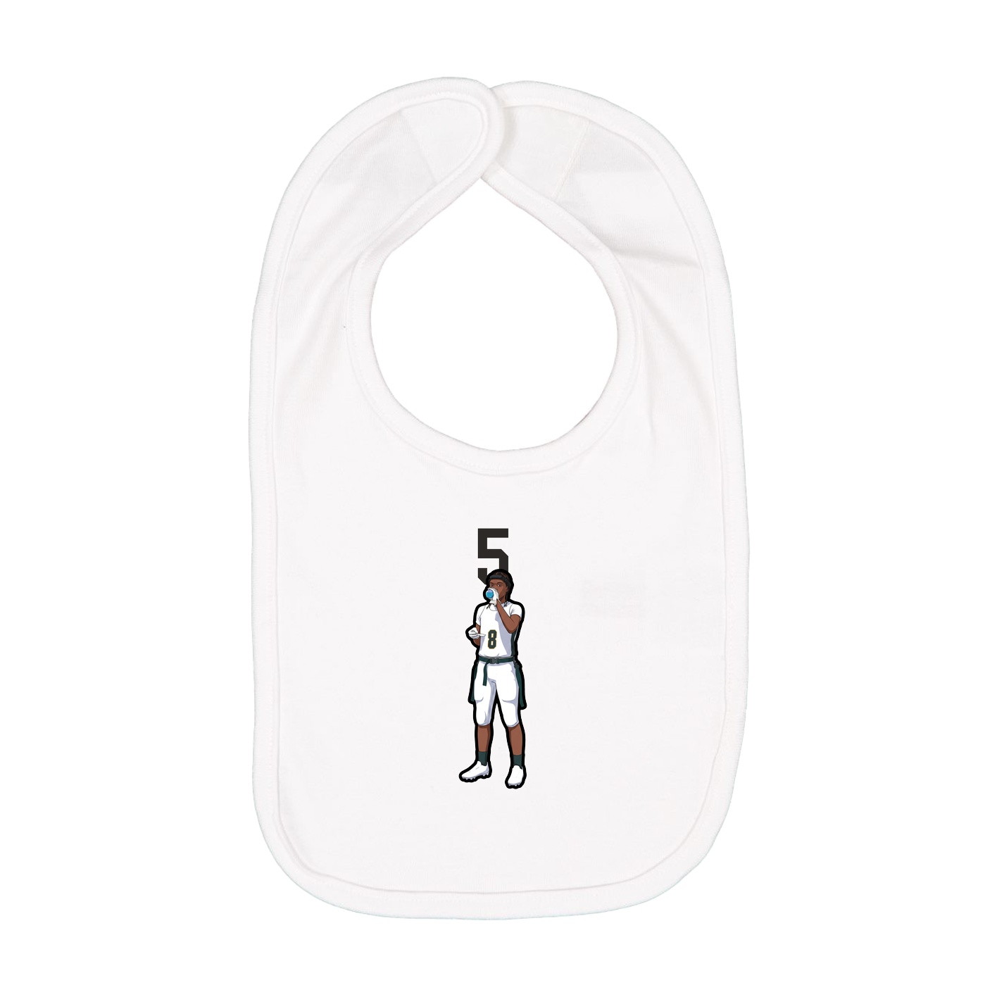 Infant Bib — Number Top in White