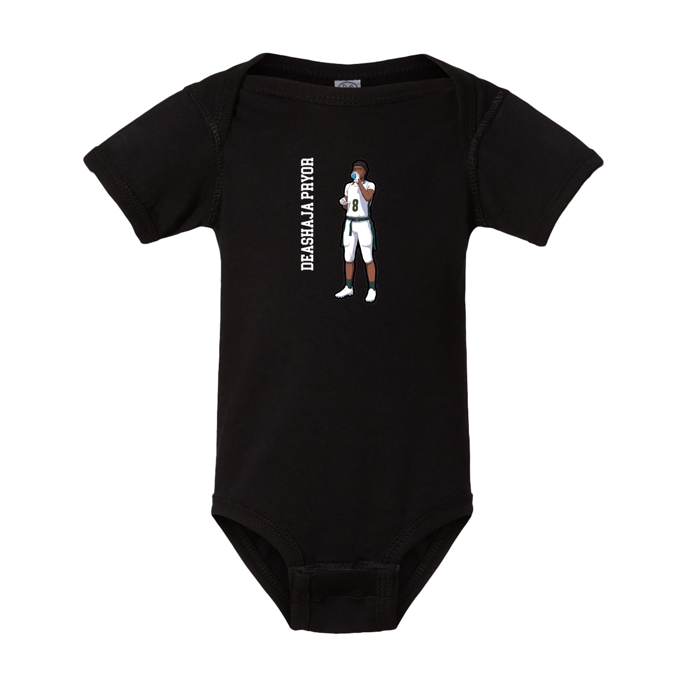 Baby Onesie — Name Vertical in Black