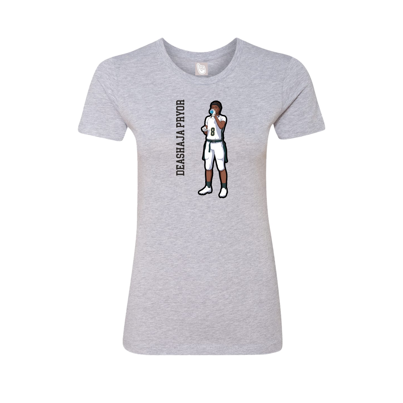Womens Tee — Name Vertical in Grey
