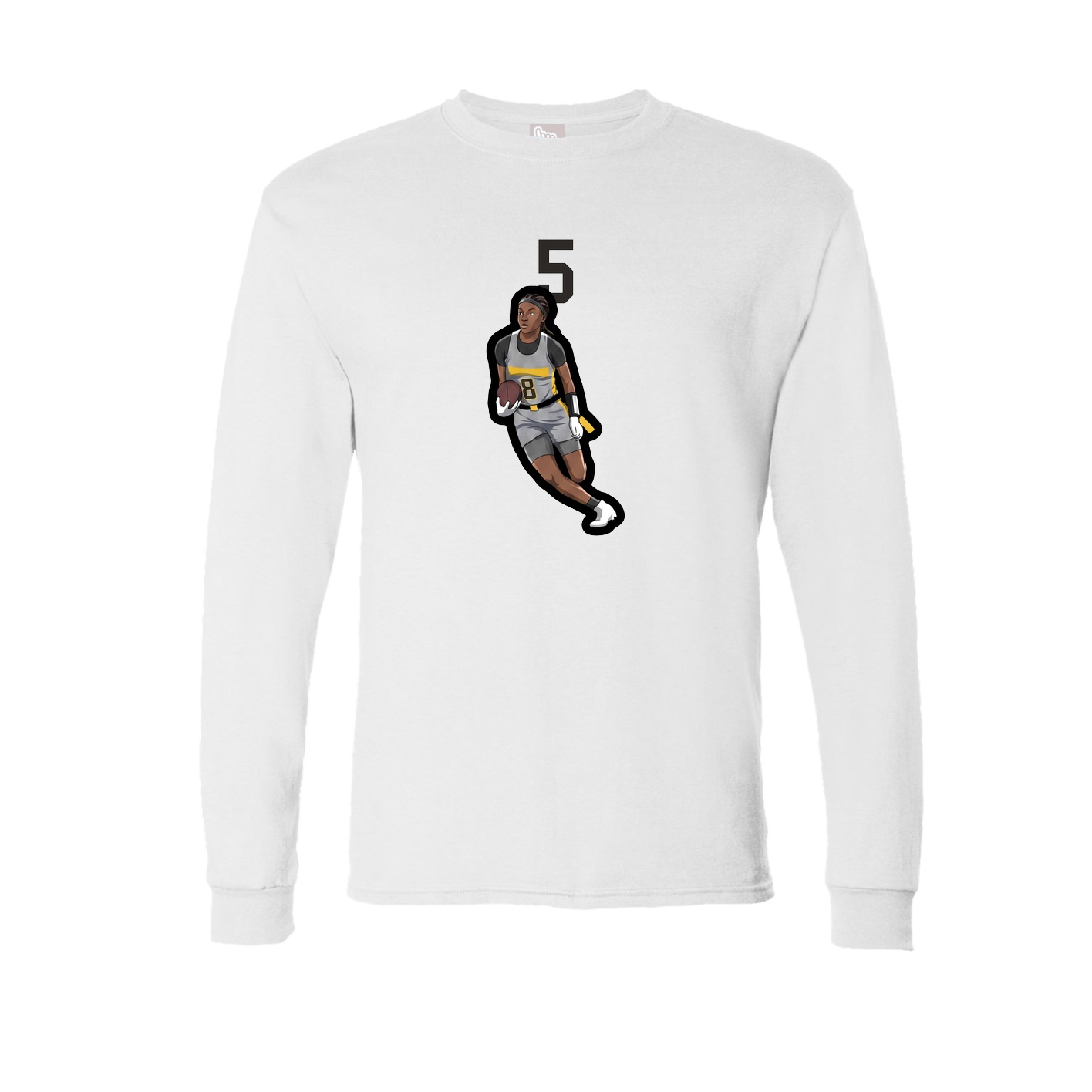 Long Sleeve Tee — Number Top in White