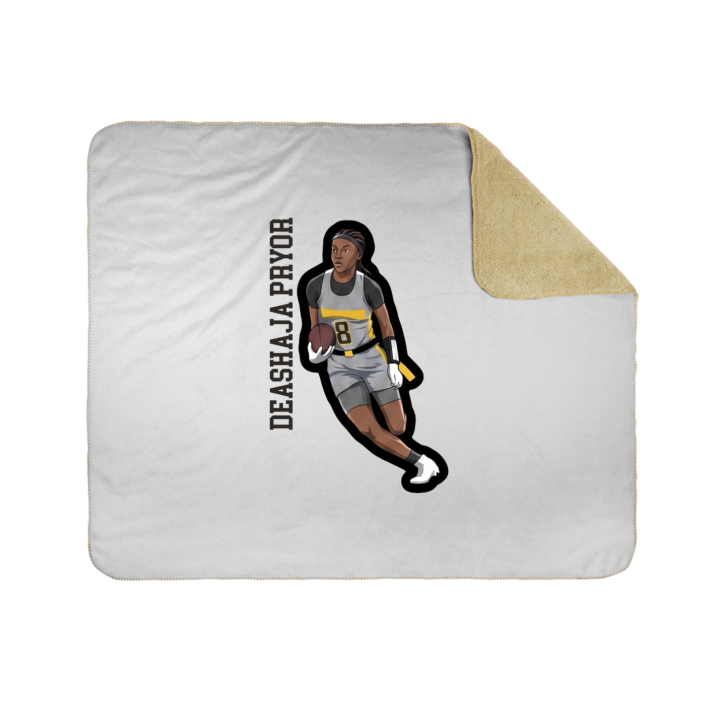 Throw Blanket — Name Vertical in White