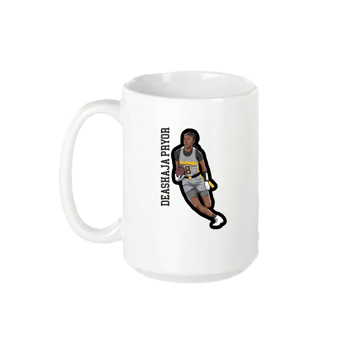15oz Coffee Mug — Name Vertical in White