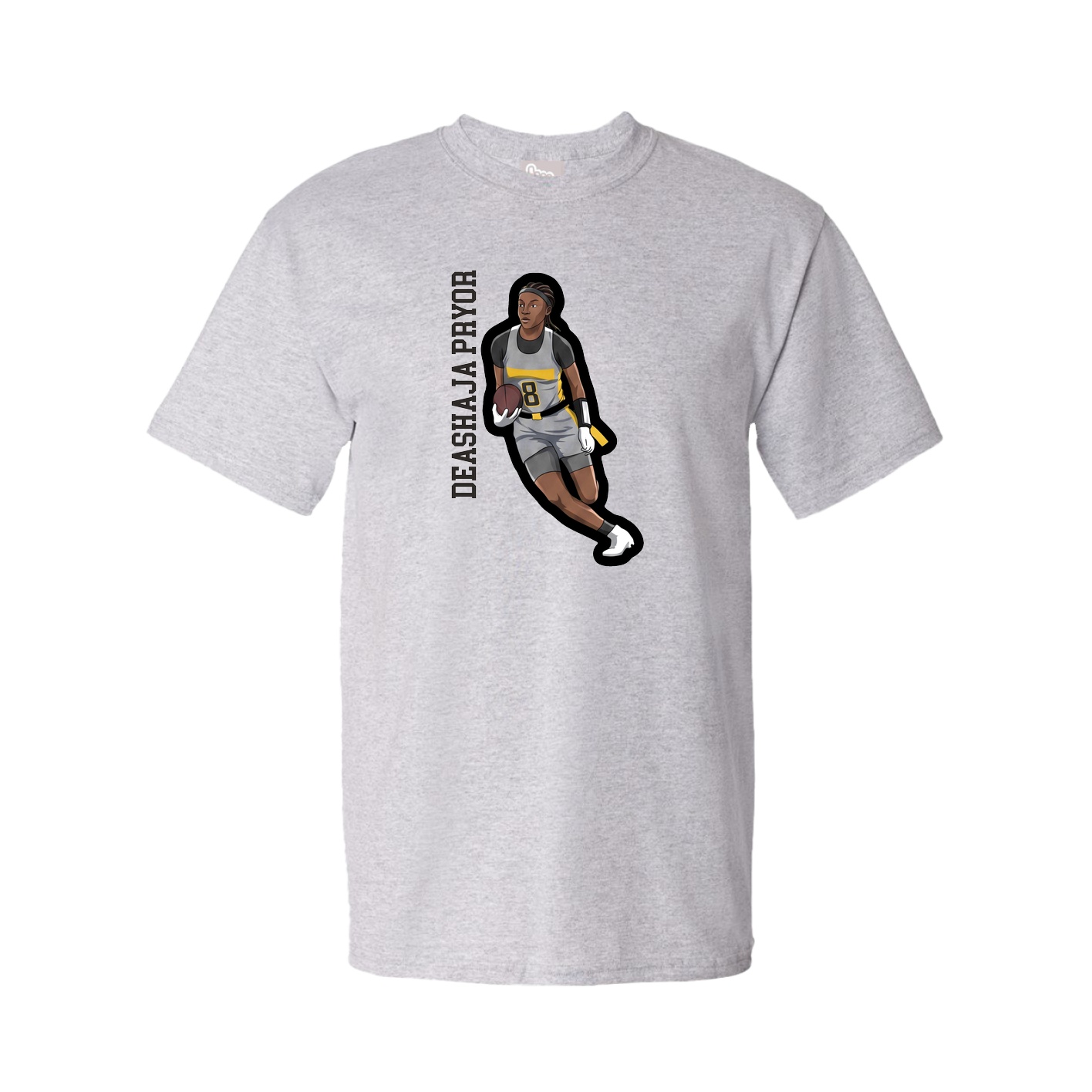 Youth Tee — Name Vertical in Grey