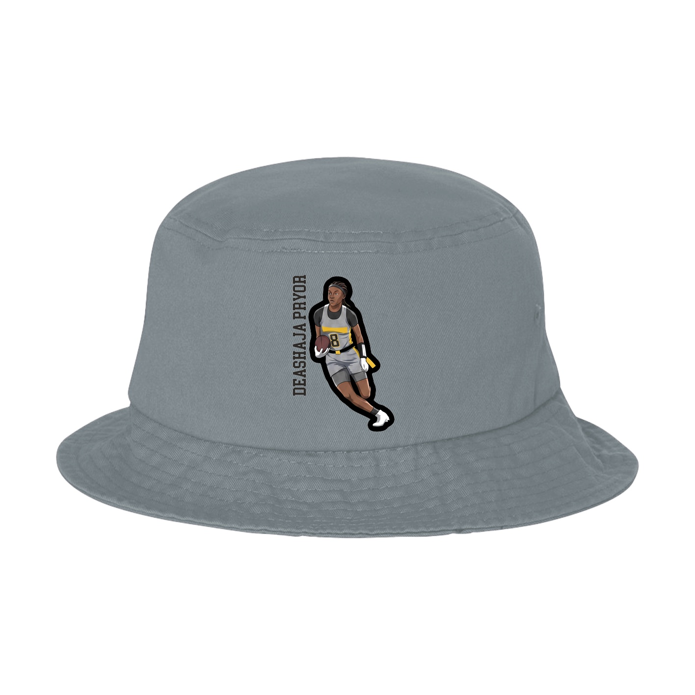 Bucket Cap — Name Vertical in Grey