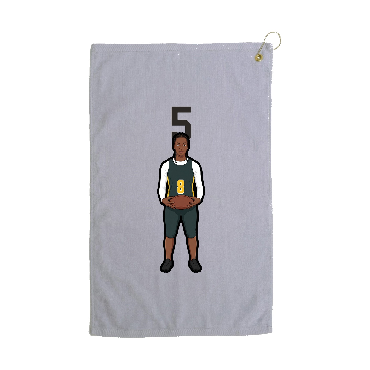 Golf Towel — Number Top in Grey