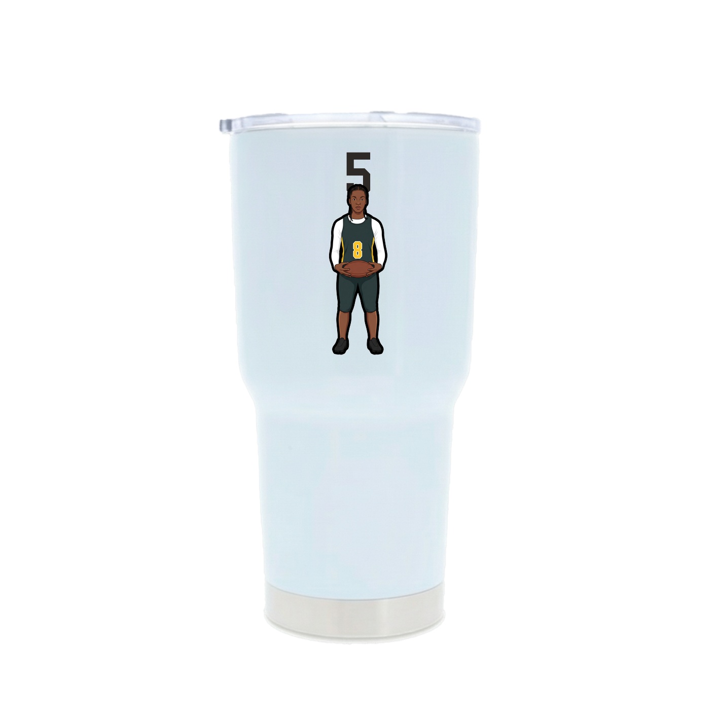 30oz Stainless Steel Tumbler — Number Top in White