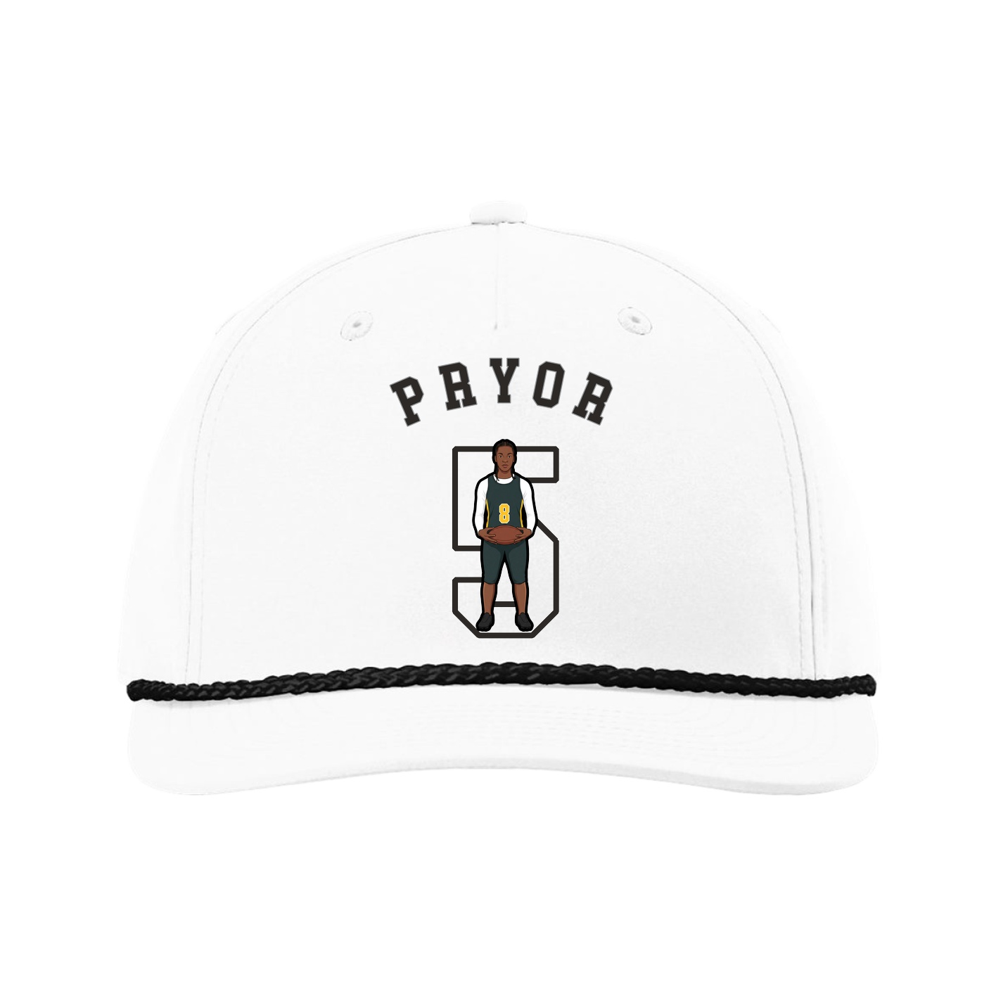 Five-Panel Classic Rope Cap — Shirsey Arch in White