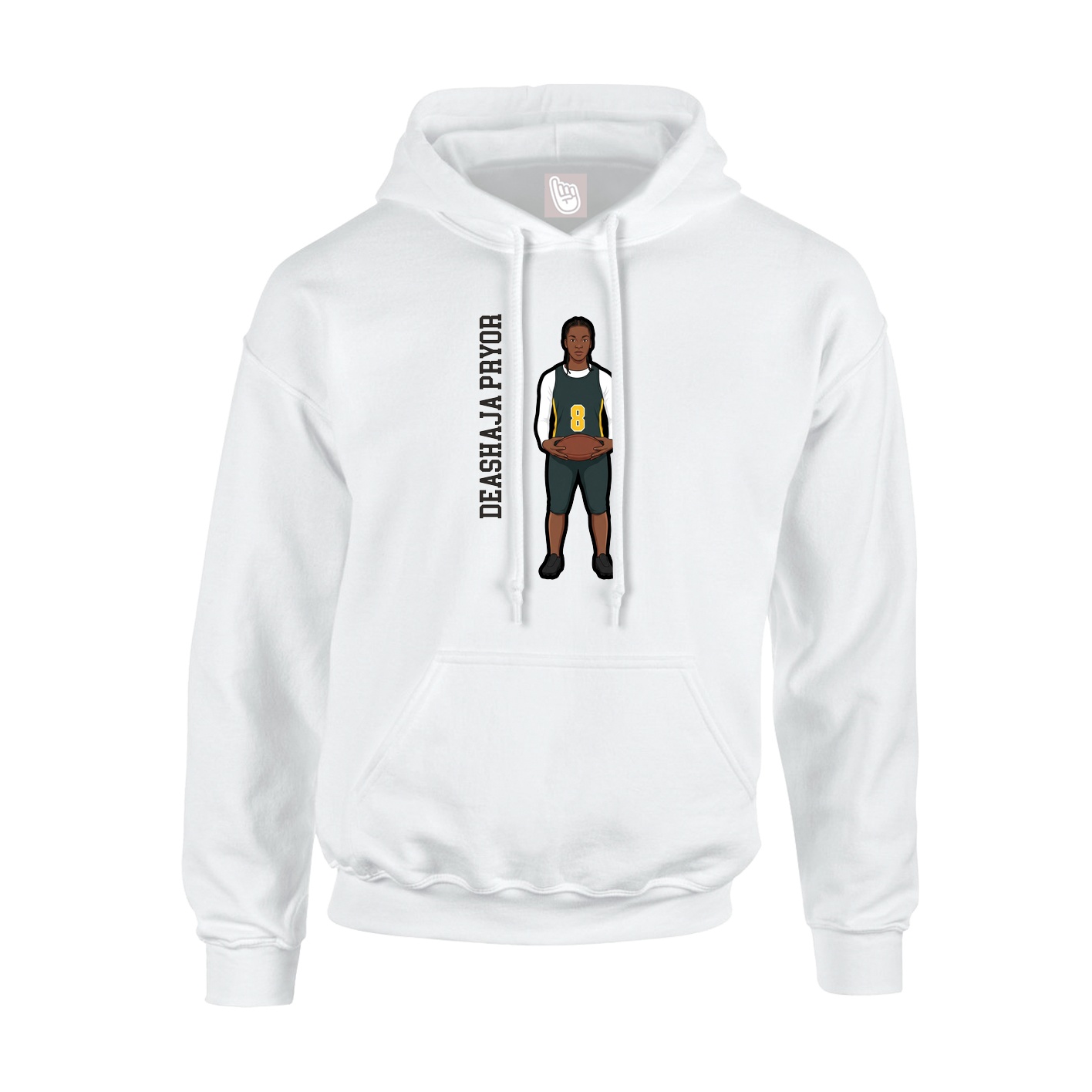 Hoodie — Name Vertical in White