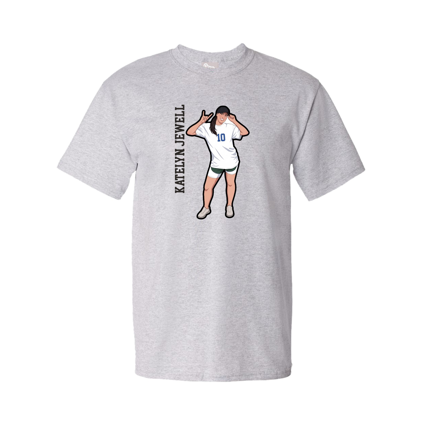Tee — Name Vertical in Grey