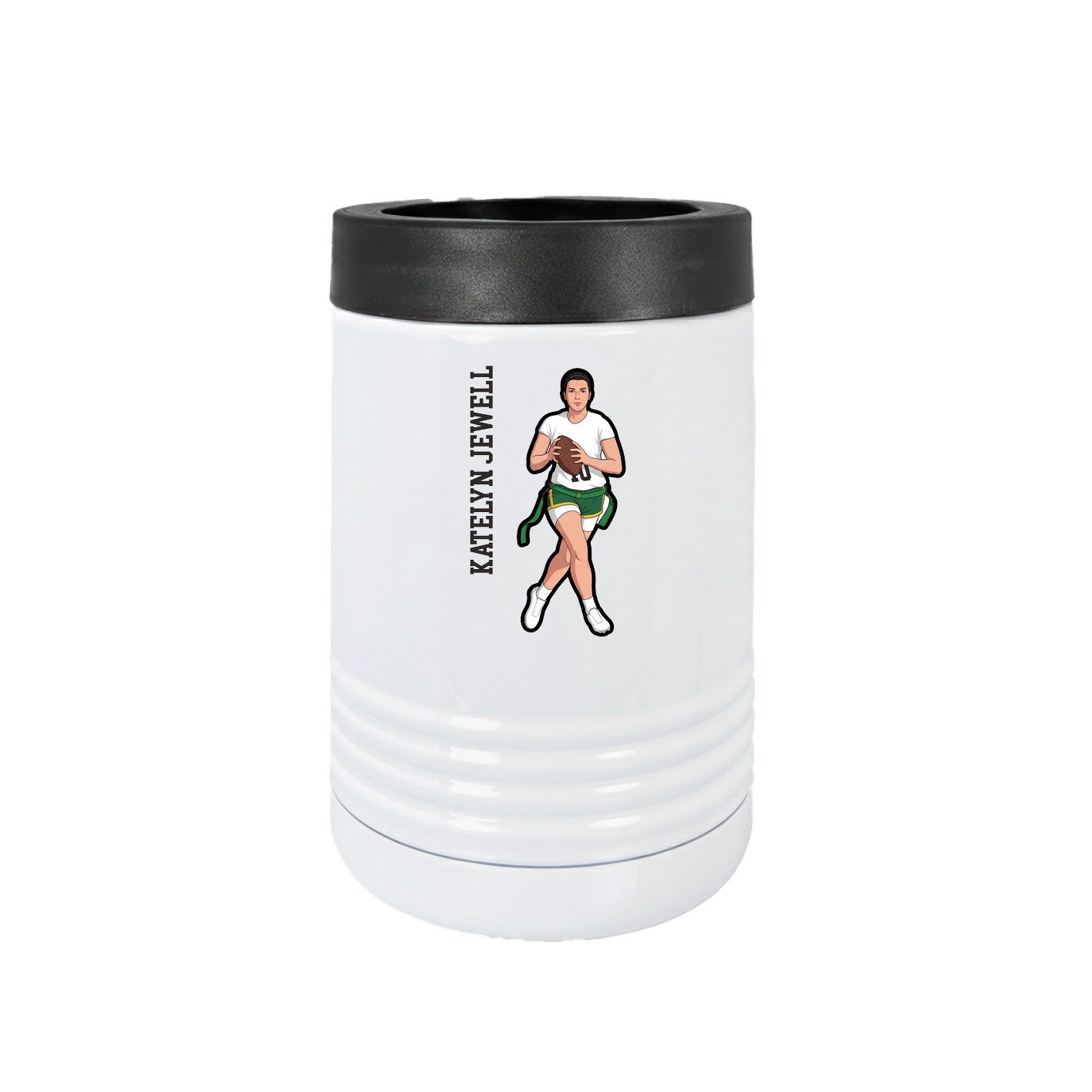 Beverage Holder — Name Vertical in White