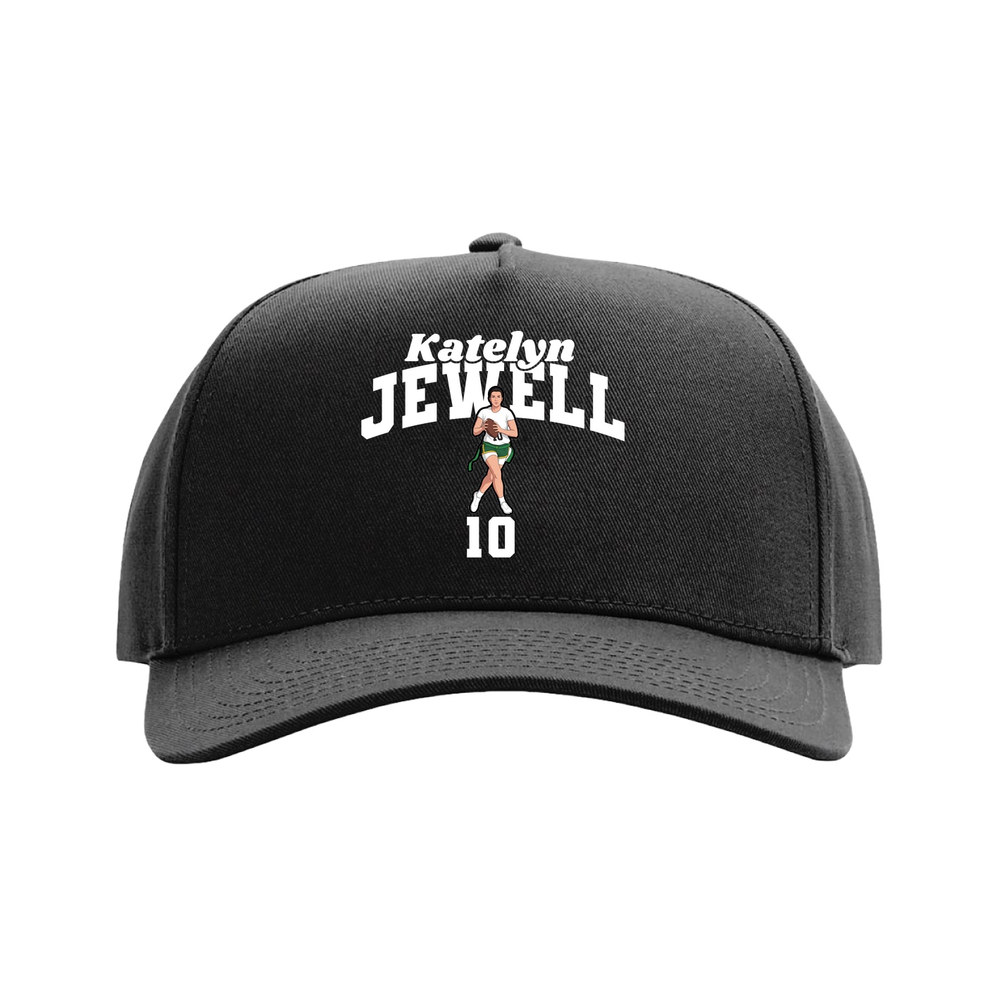Full Fabric Five-Panel Champ Cap — Signature Arch in Black