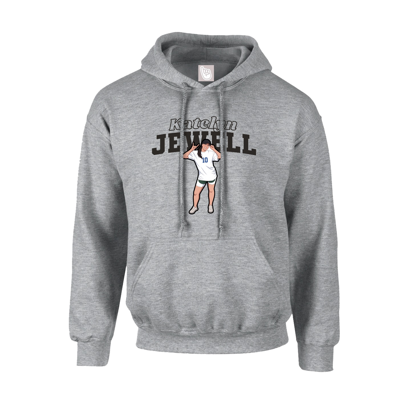 Hoodie — Name Arch in Grey