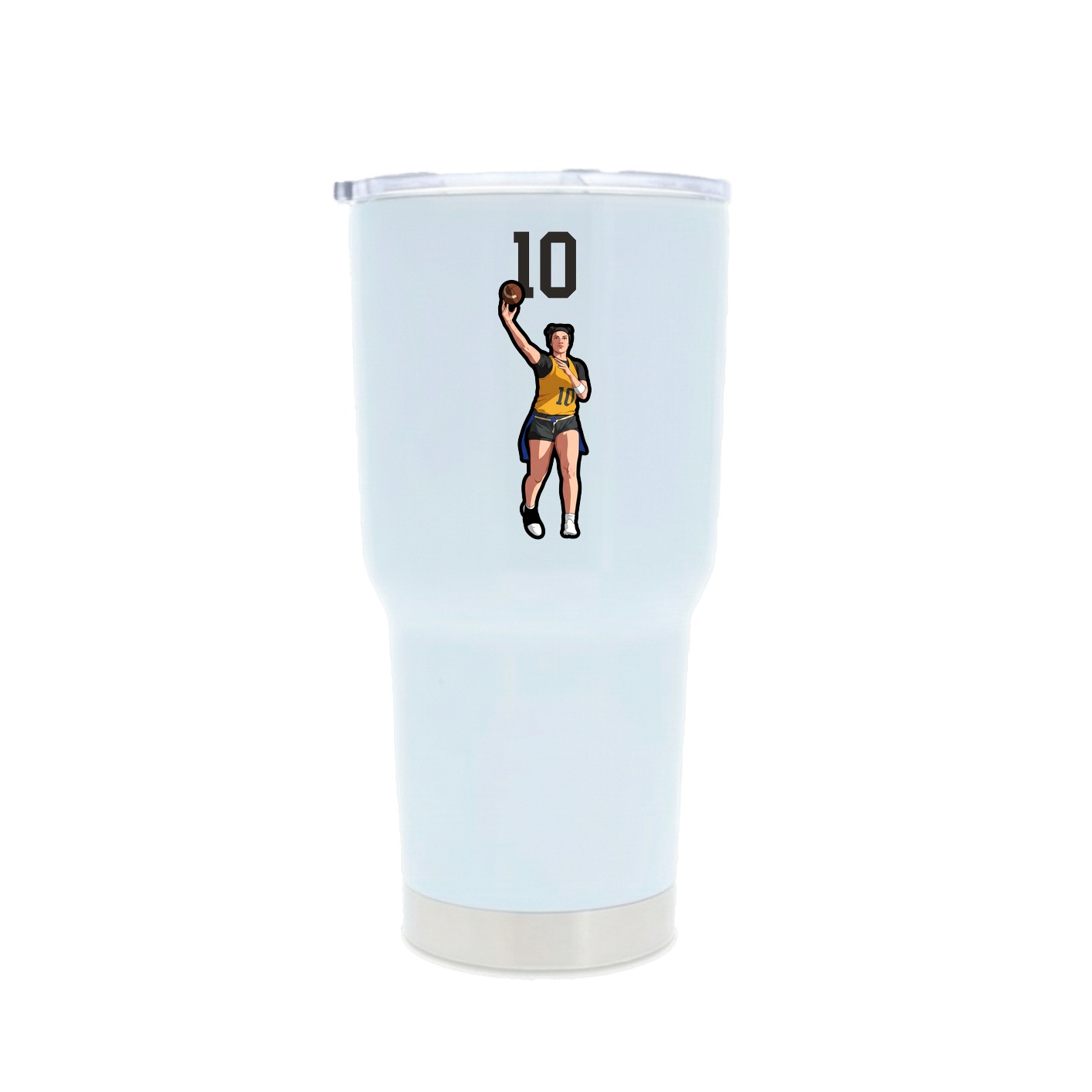 30oz Stainless Steel Tumbler — Number Top in White