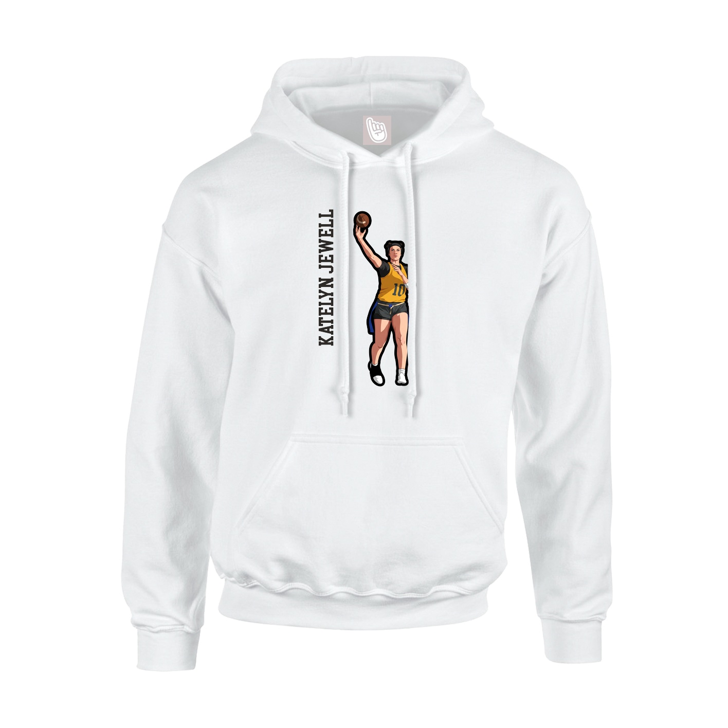 Youth Hoodie — Name Vertical in White
