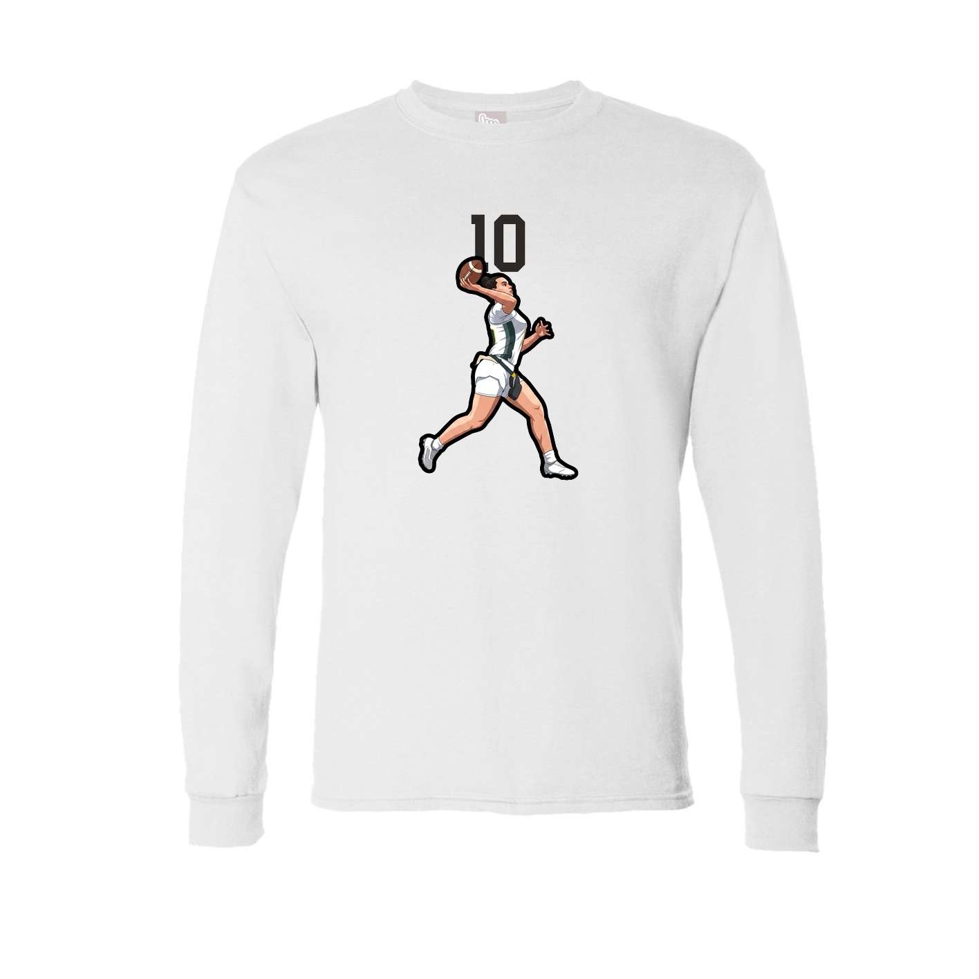 Long Sleeve Tee — Number Top in White