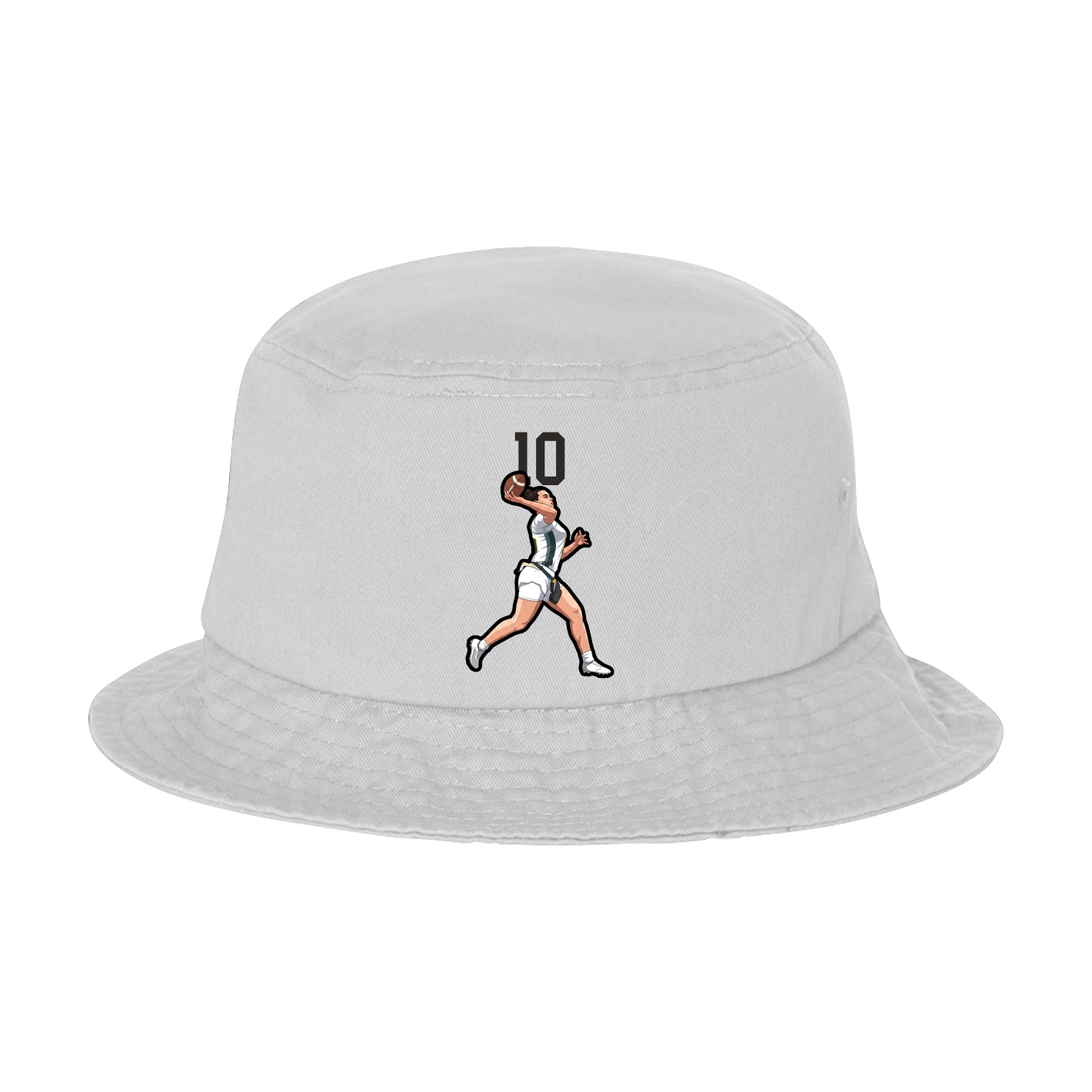 Bucket Cap — Number Top in White