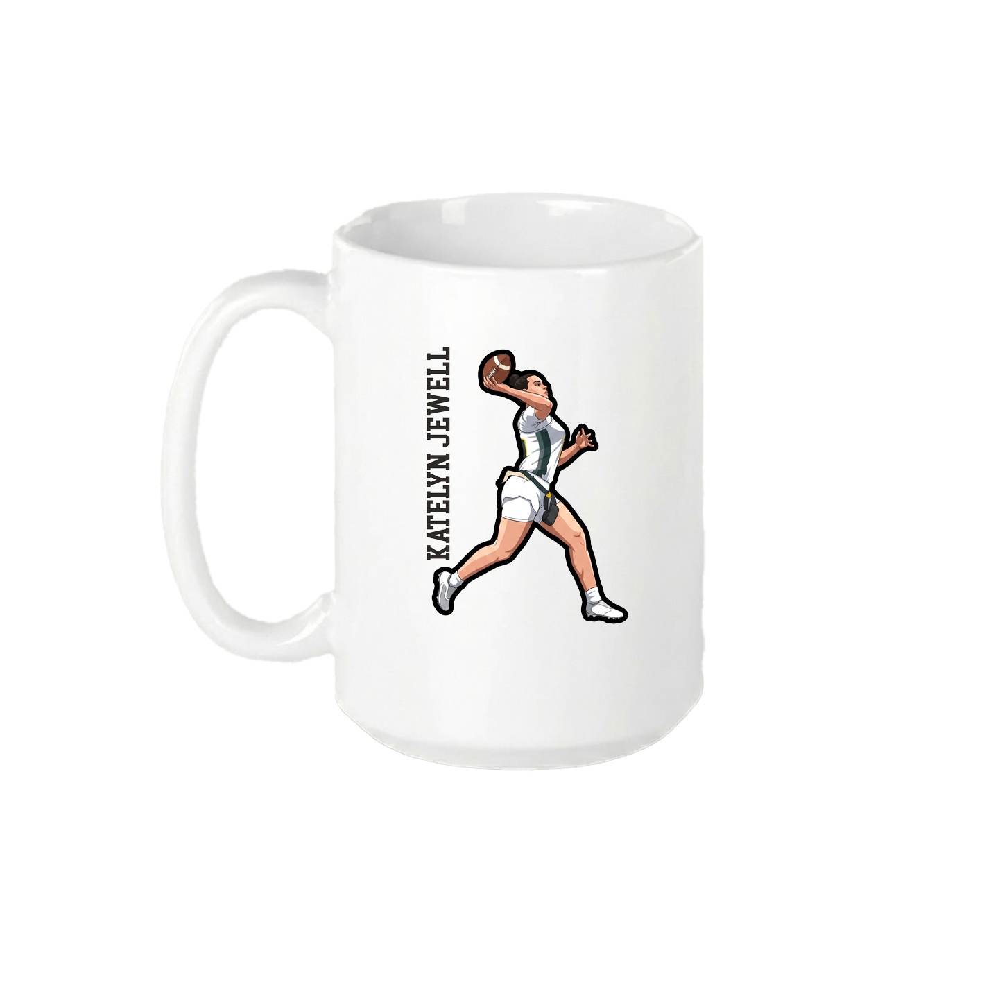 15oz Coffee Mug — Name Vertical in White