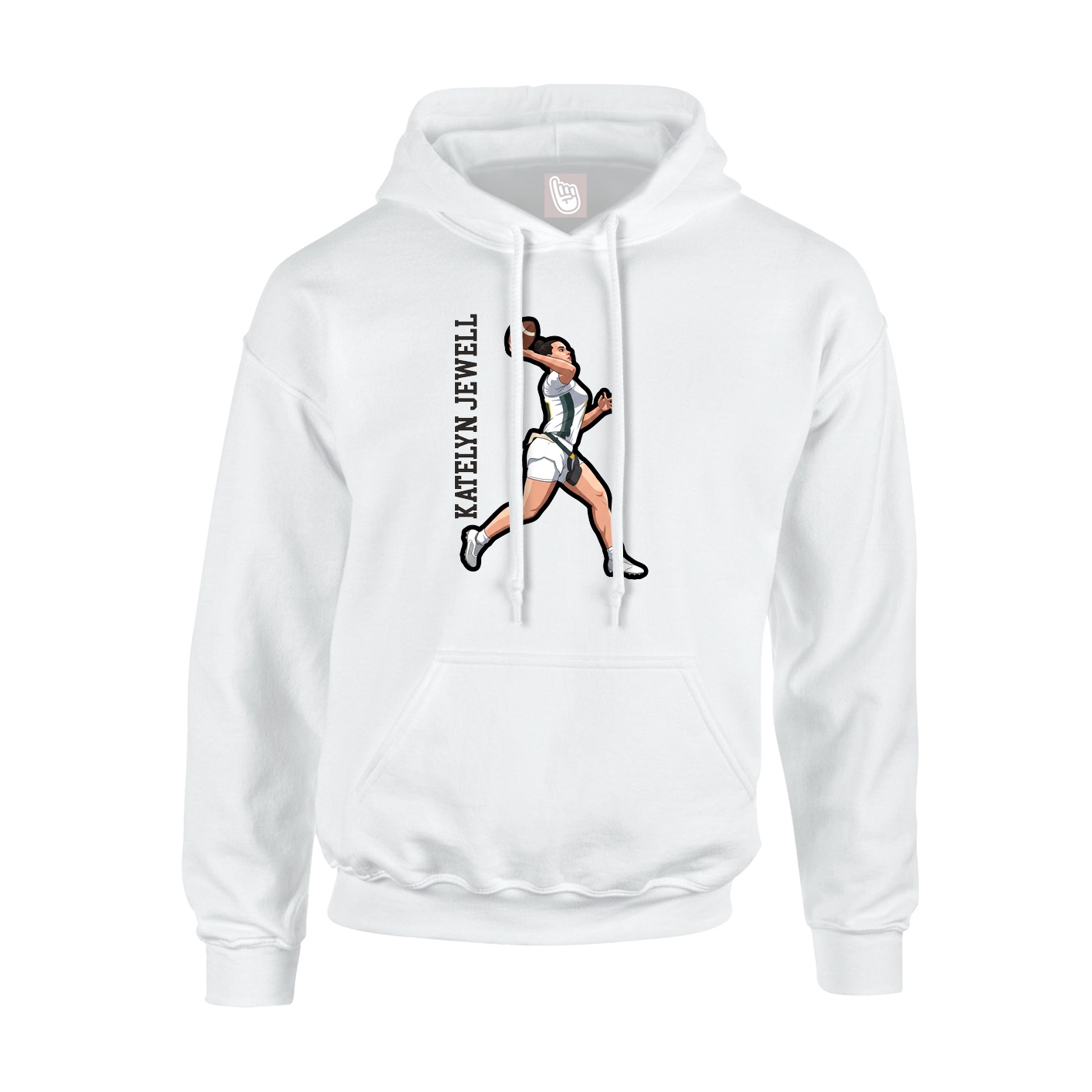 Hoodie — Name Vertical in White