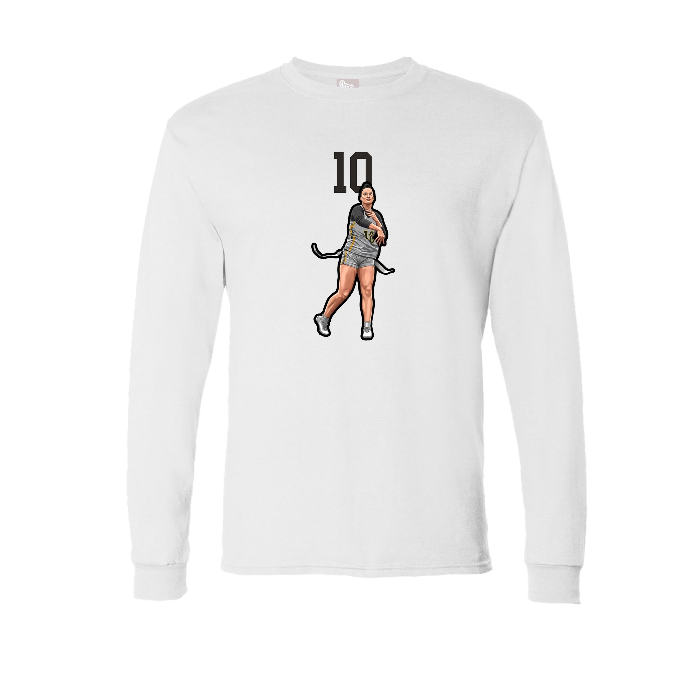 Long Sleeve Tee — Number Top in White