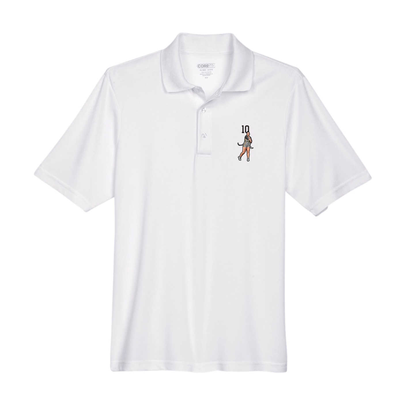 Performance Polo — Number Top in White