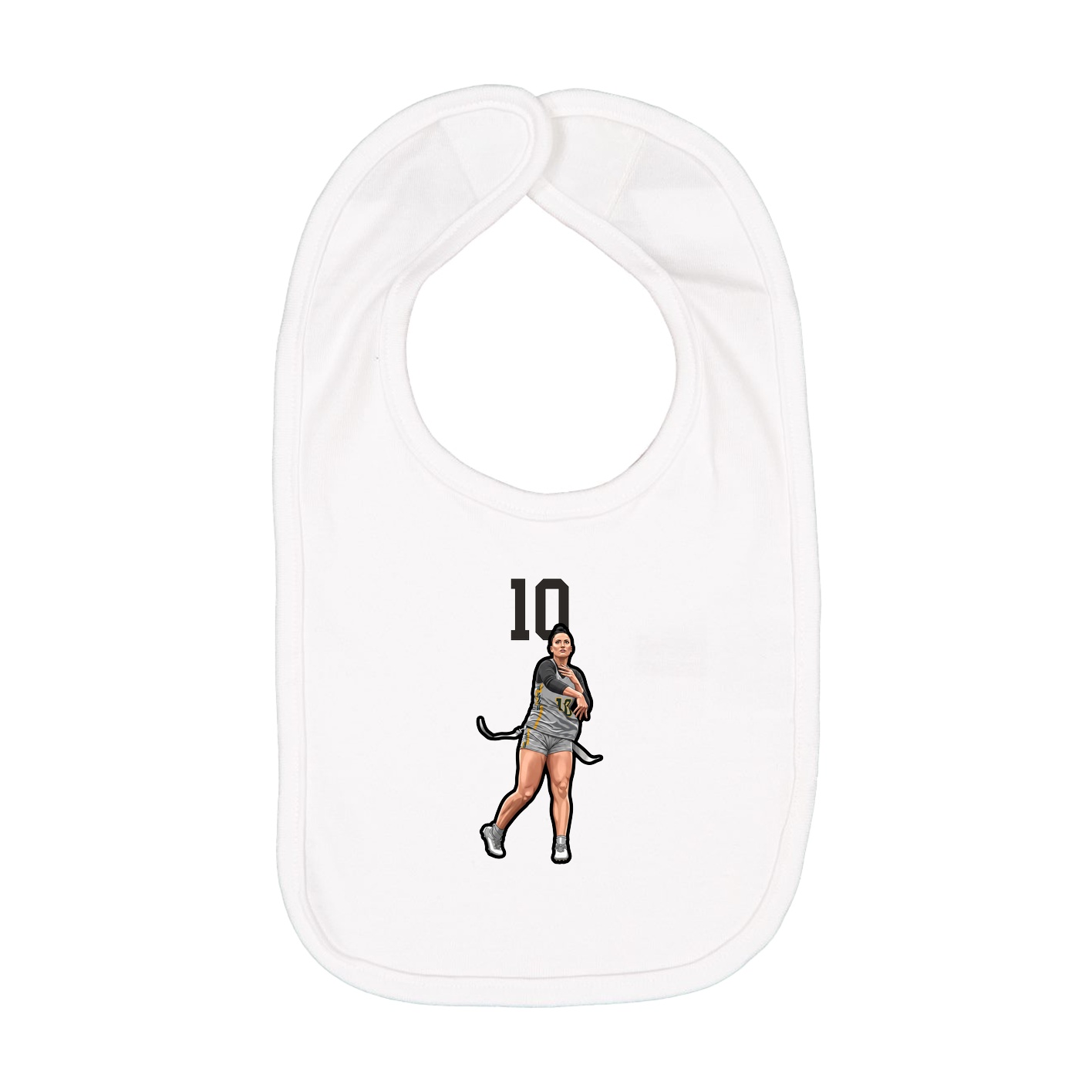 Infant Bib — Number Top in White