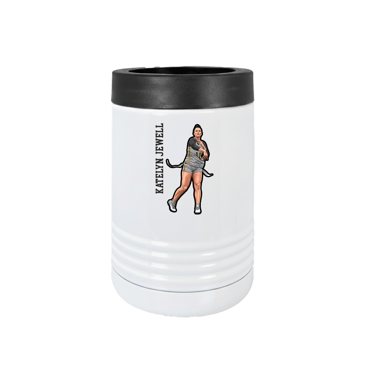 Beverage Holder — Name Vertical in White