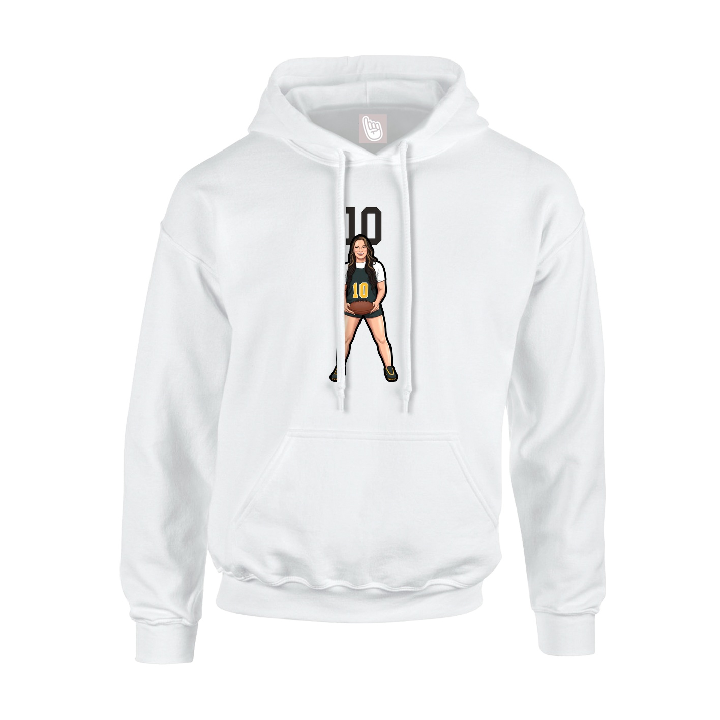 Hoodie — Number Top in White
