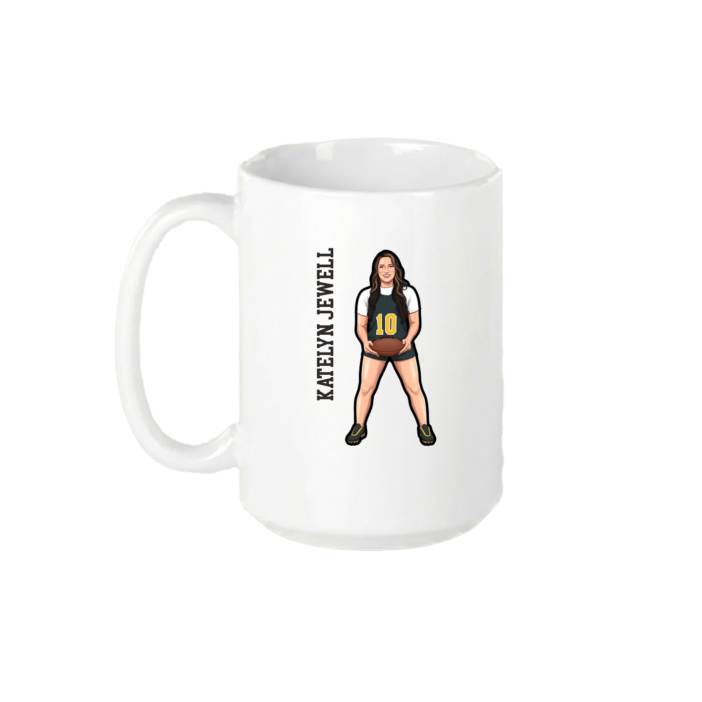 15oz Coffee Mug — Name Vertical in White