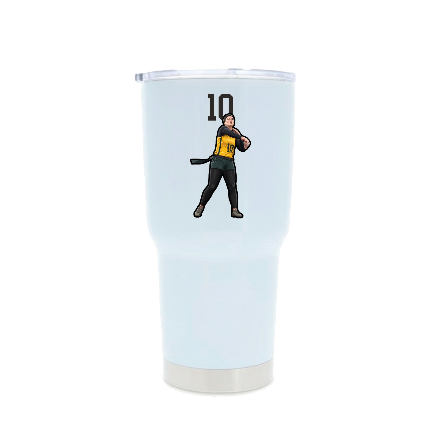 30oz Stainless Steel Tumbler — Number Top in White