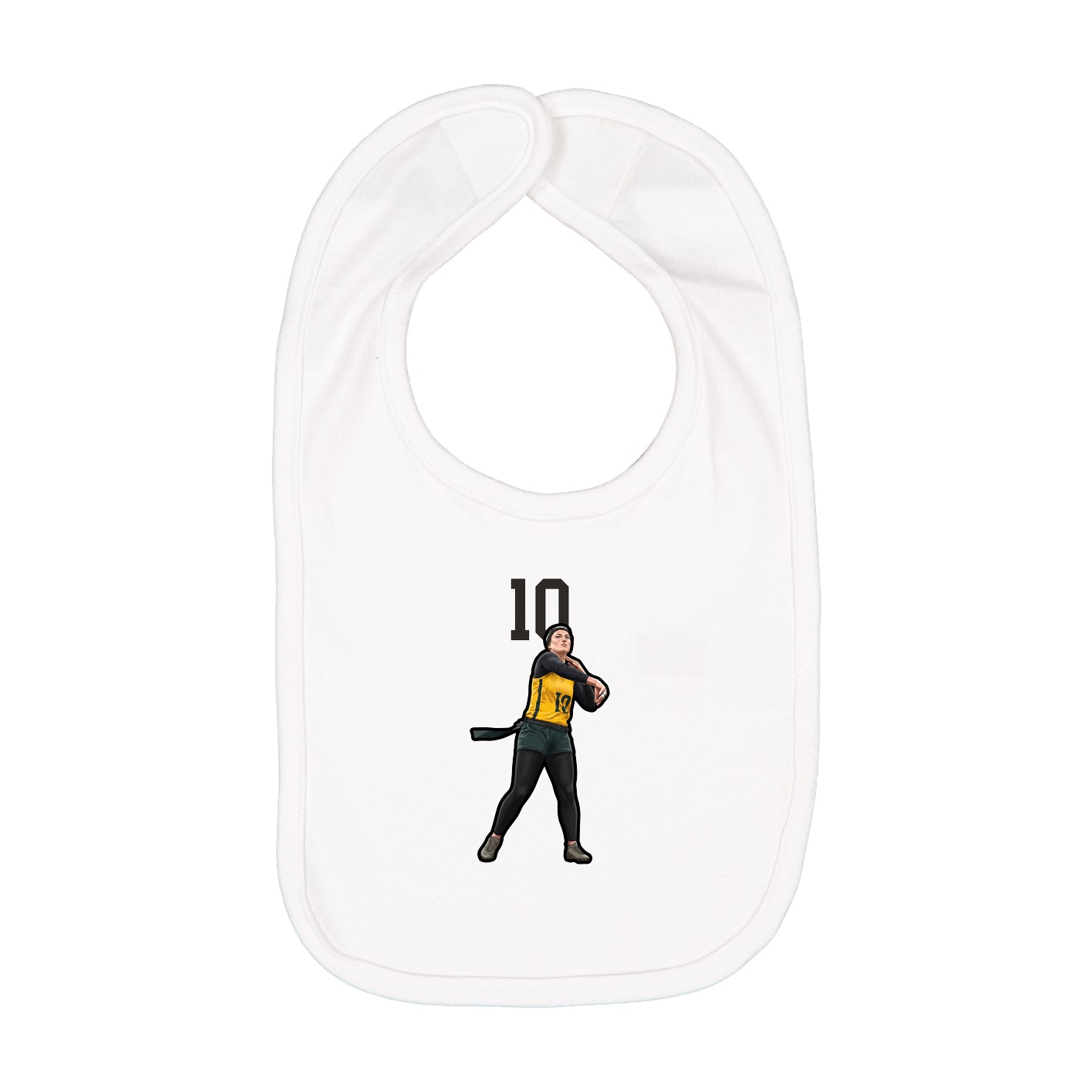 Infant Bib — Number Top in White
