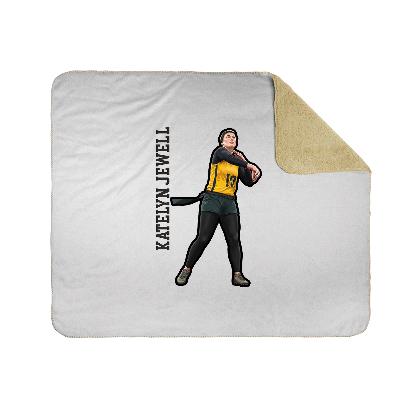 Throw Blanket — Name Vertical in White