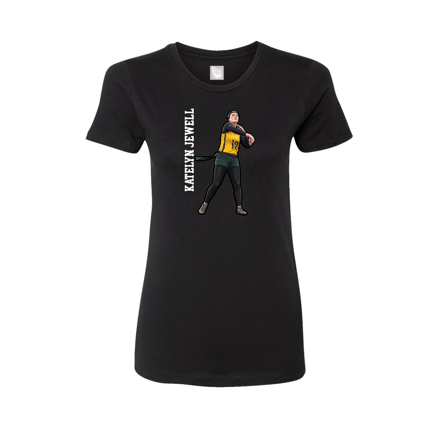 Womens Tee — Name Vertical in Black
