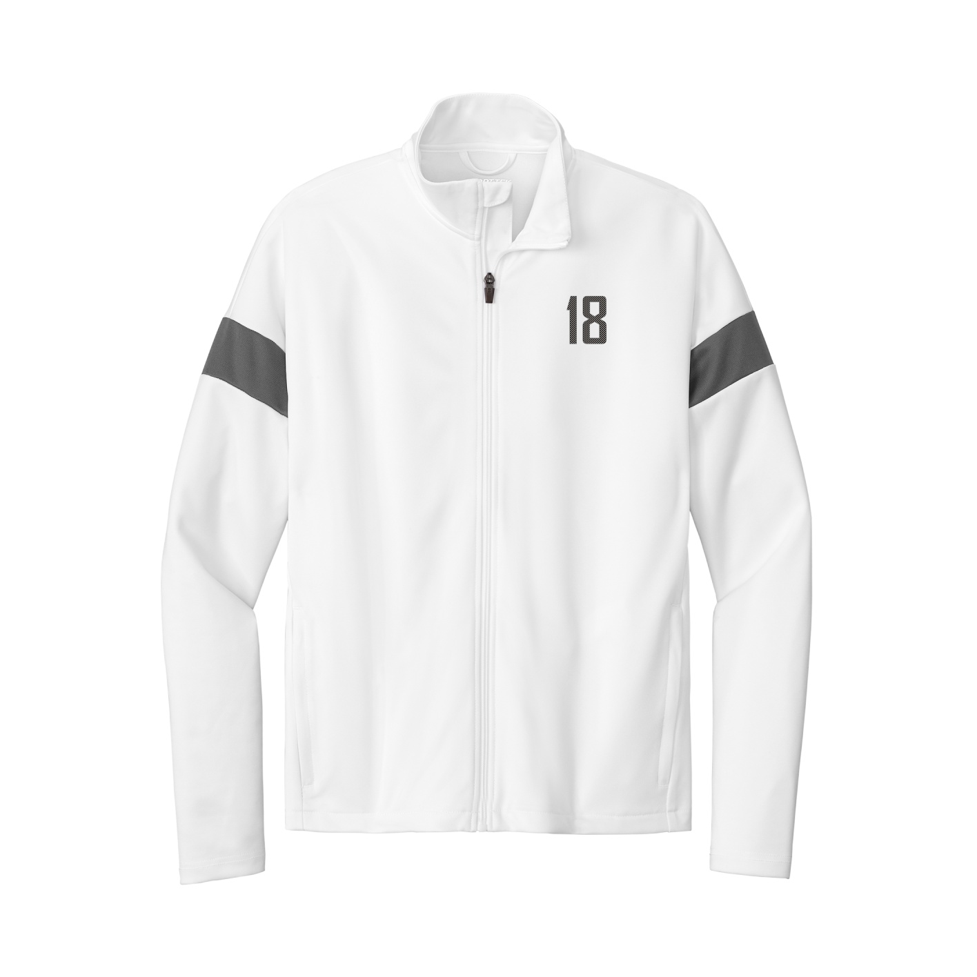 Team Travel Full-Zip Jacket — Front Shirsy in White/Grey
